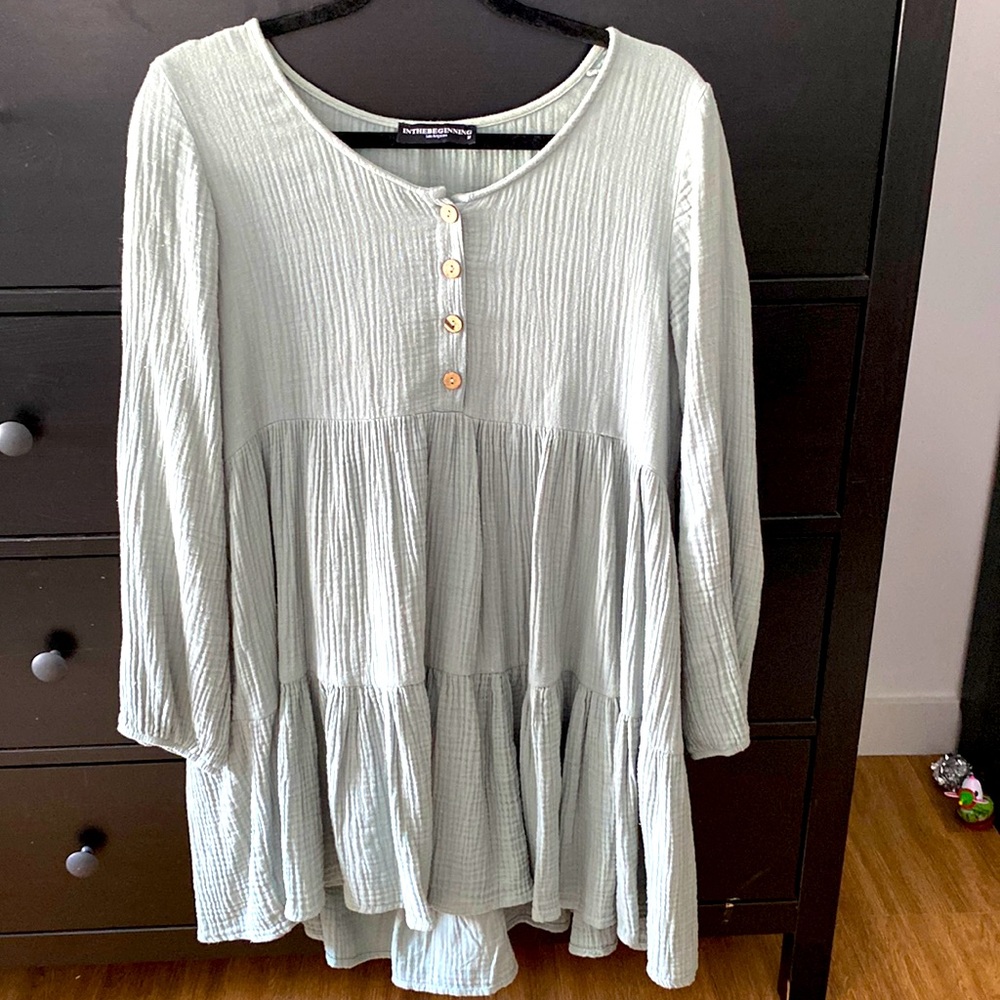 Baby Doll Dress in Mint Green
